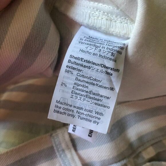 Madewell Size 26 Blue White Striped Denim Skirt Button Fly NWT Coastal New - Picture 8 of 9
